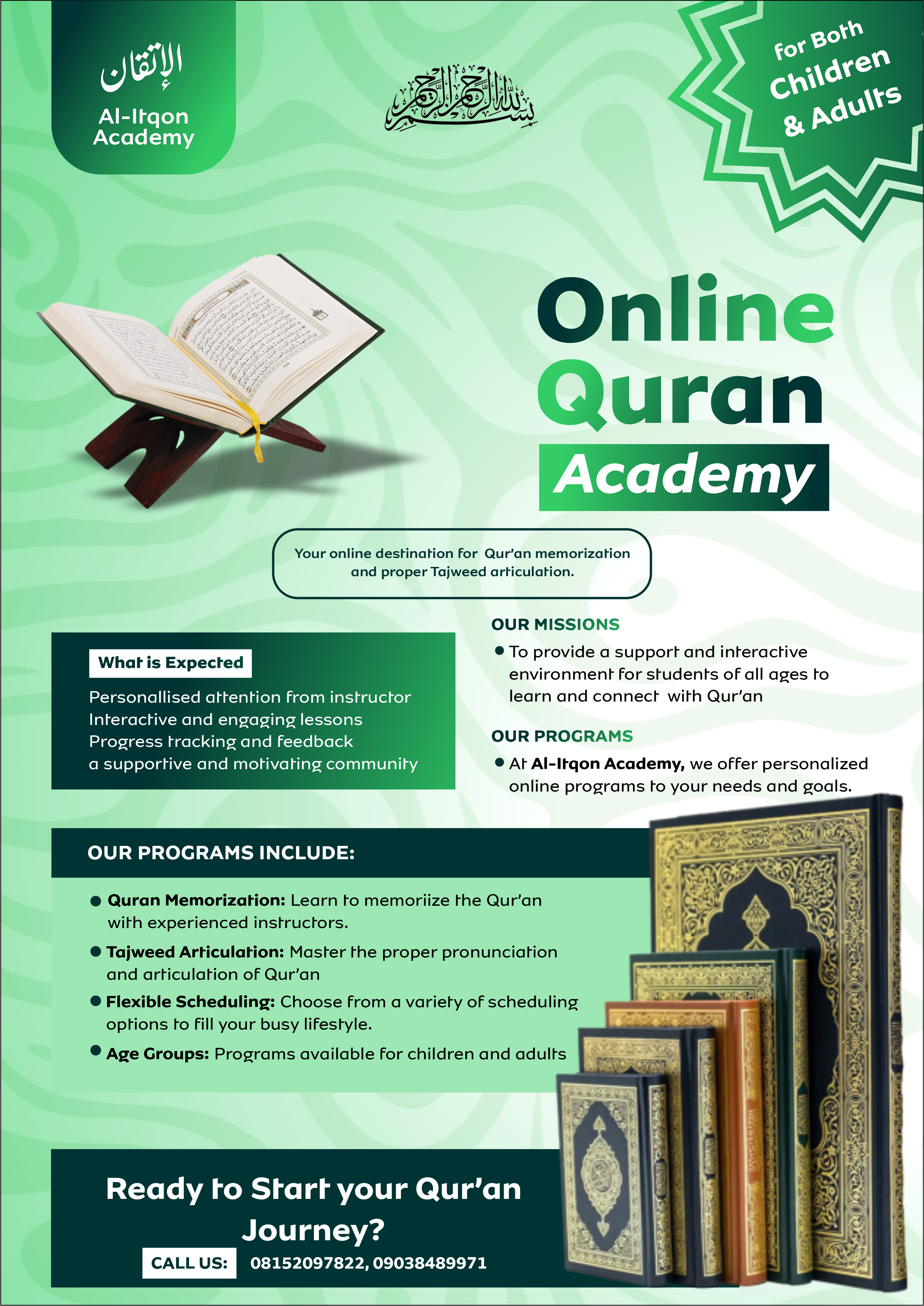 Al-Itqon Online Academy flyer