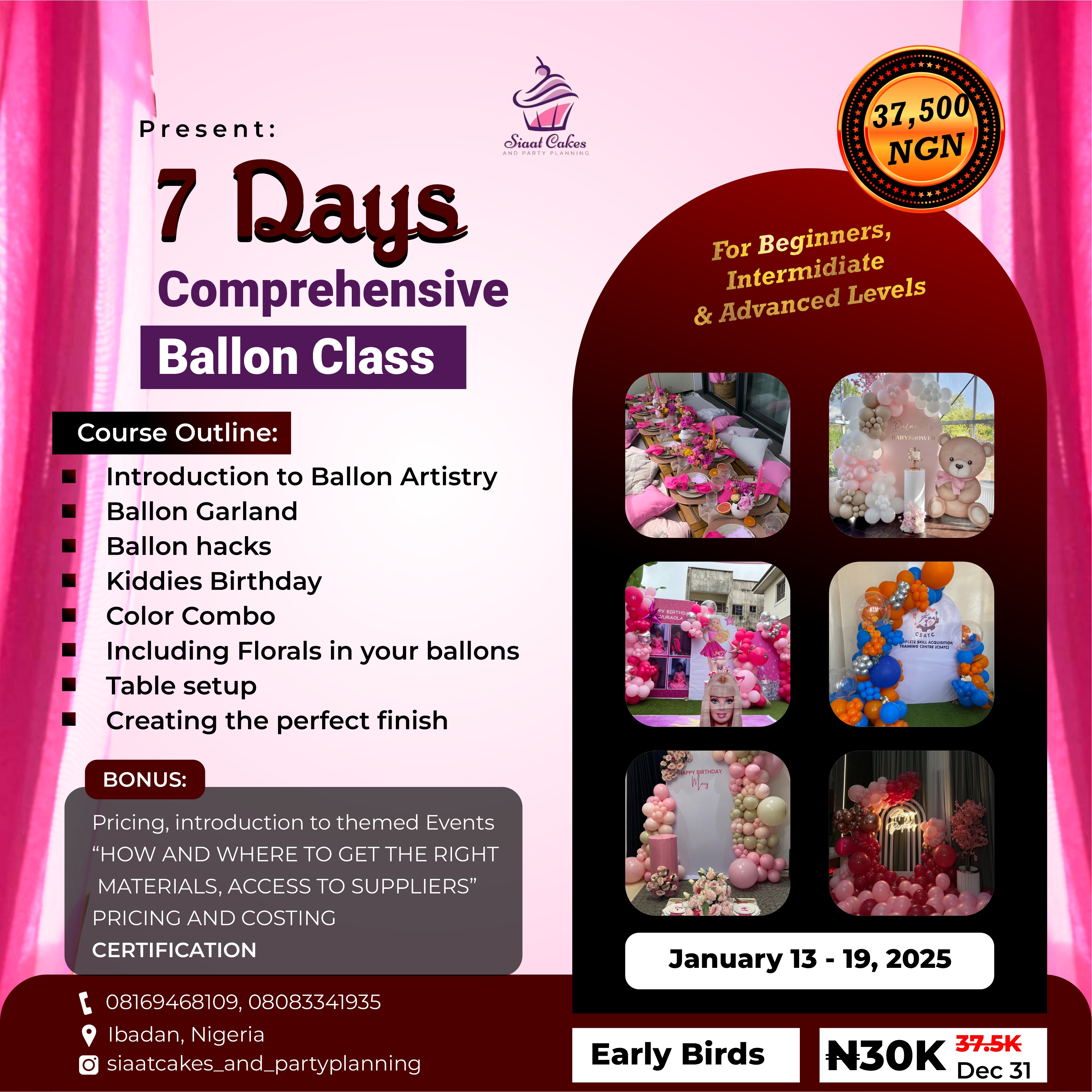 Siaat Cakes Training flyer